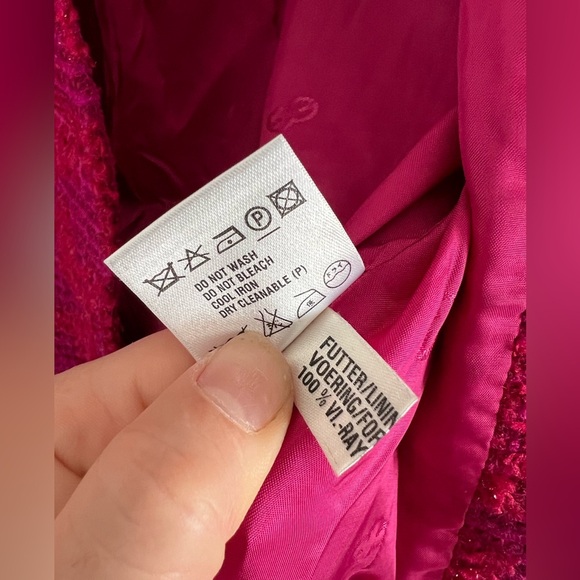 Escada Hot Pink Wool Tweed Coat, size 36 - Picture 3 of 10